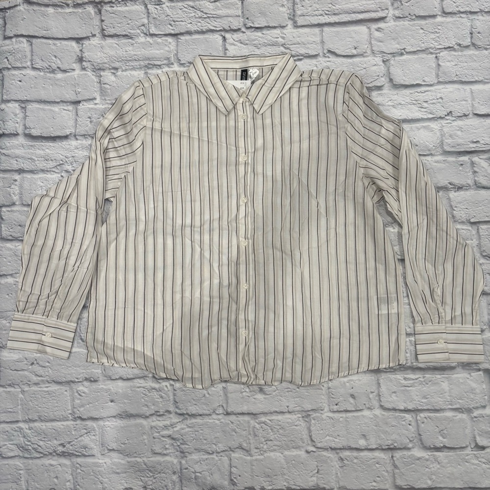 H&M Divided Button Down Stripe Shirt